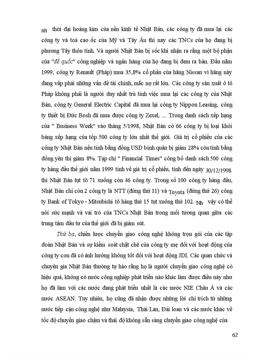 image for page Tình hình đầu tư trực tiếp ra nước ngoài của Nhật Bản trong thập kỷ 90 và một số giải pháp nhằm tăng cường thu hút đầu tư của Nhật Bản vào Việt Nam