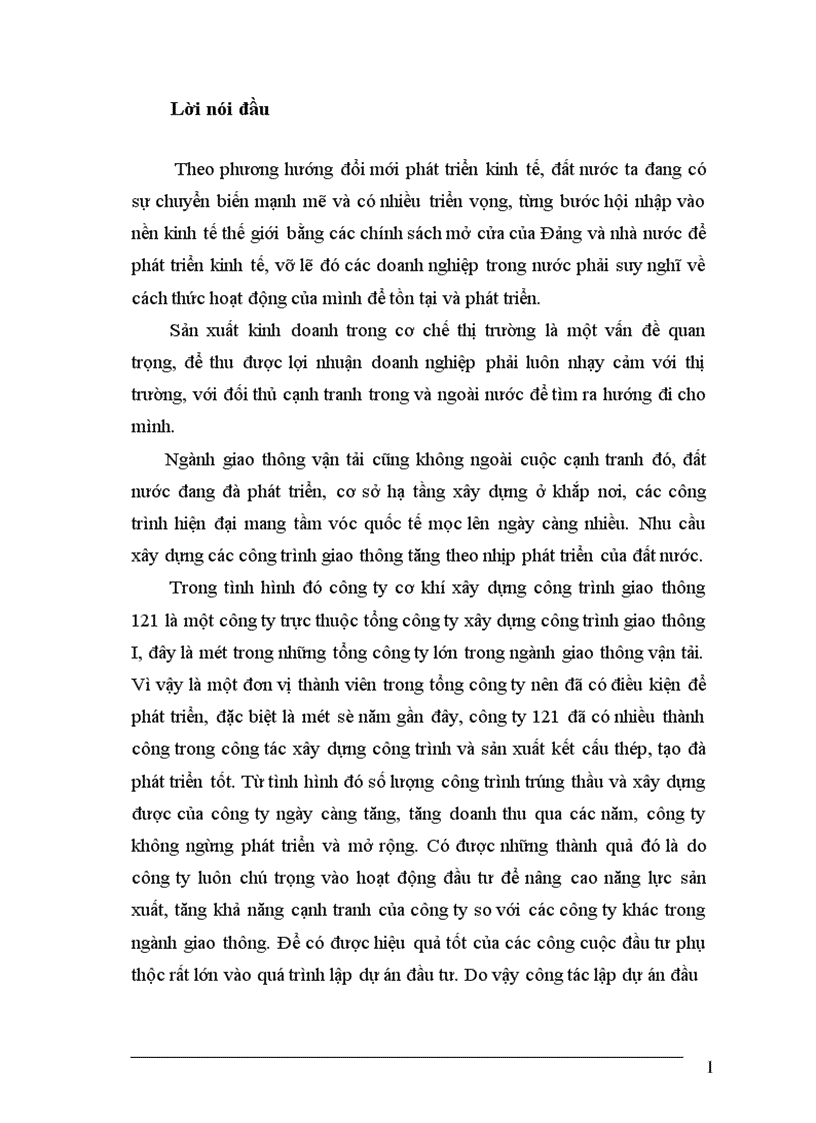 image for page Một số giải pháp nhằm hoàn thiện công tác lập dự án tại công ty cơ khí xây dựng công trình giao thông 121