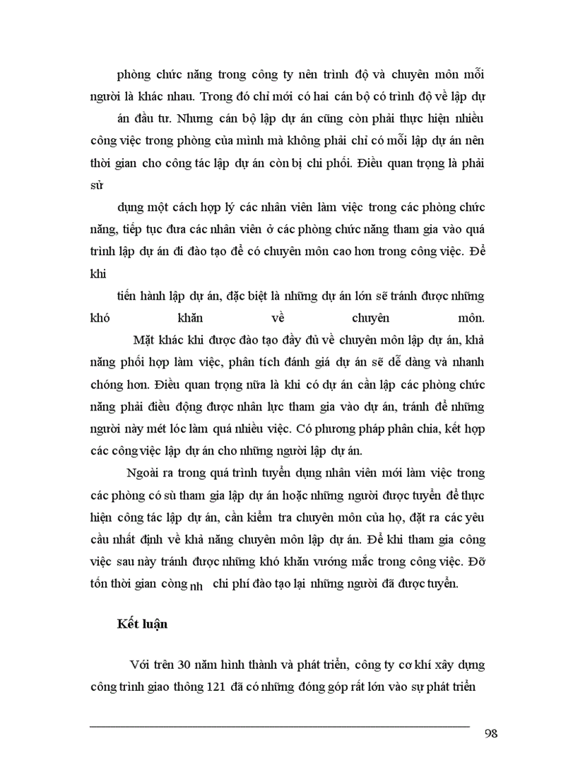 image for page Một số giải pháp nhằm hoàn thiện công tác lập dự án tại công ty cơ khí xây dựng công trình giao thông 121