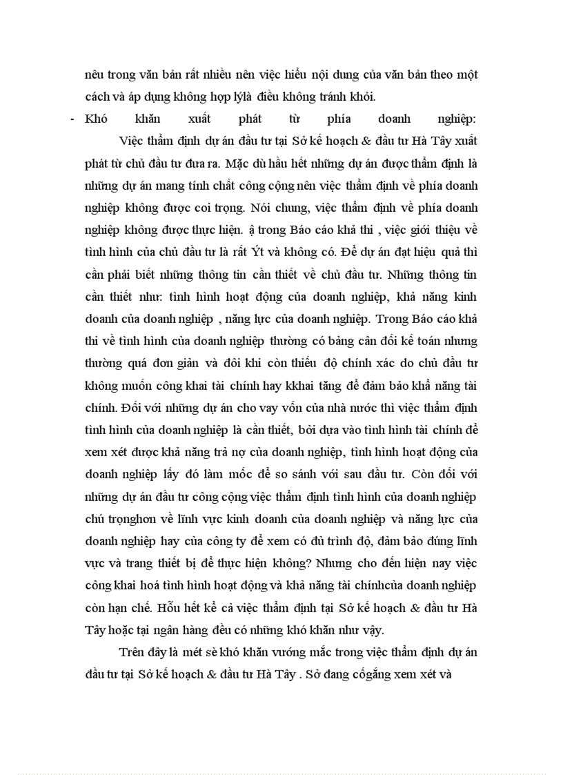 image for page Một số ý kiến về công tác thẩm định dự án đầu tư tại Sở kế hoạch & đầu tư Hà Tây