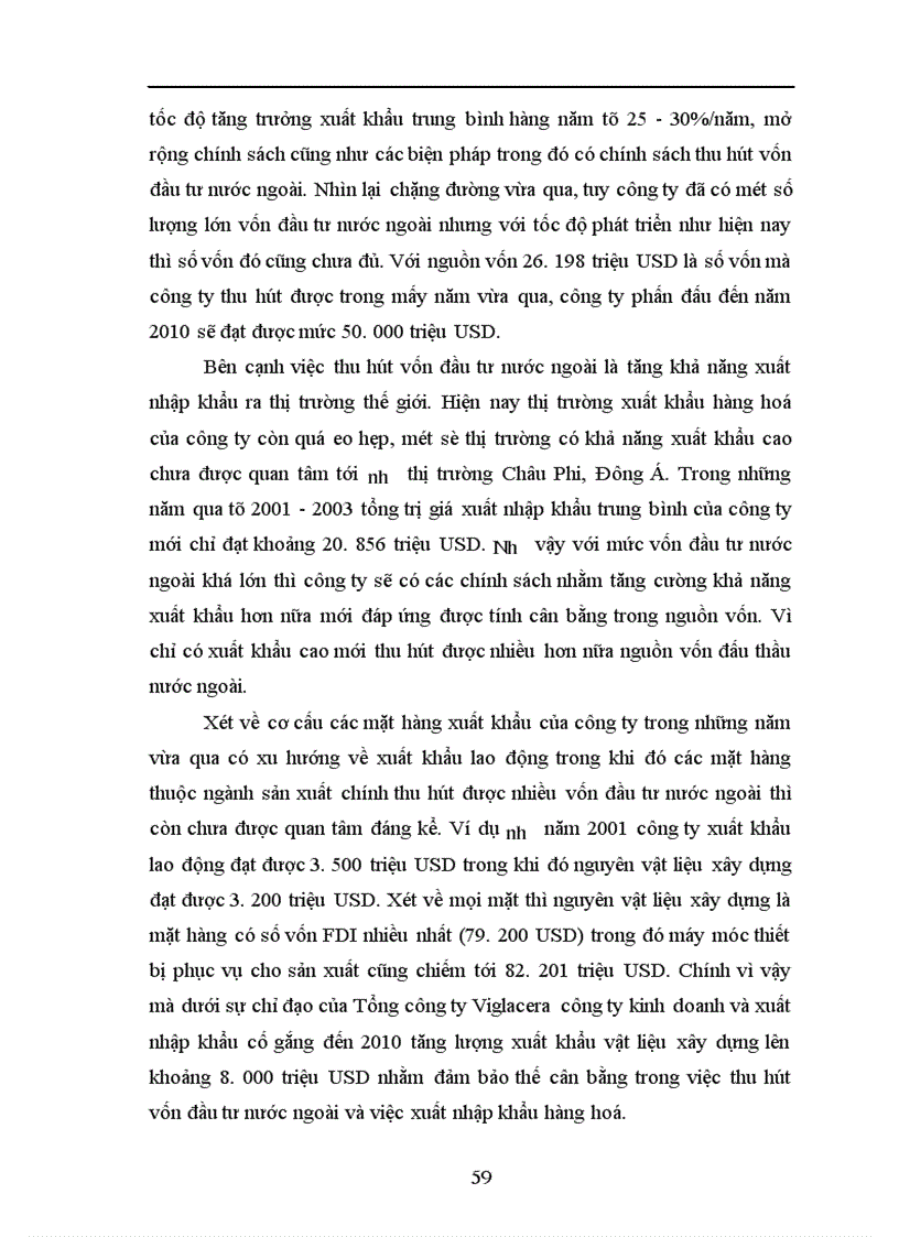 image for page Tác động của đầu tư trực tiếp nước ngoài tới hoạt động xuất nhập khẩu của Công ty kinh doanh và xuất nhập khẩu Viglacera.