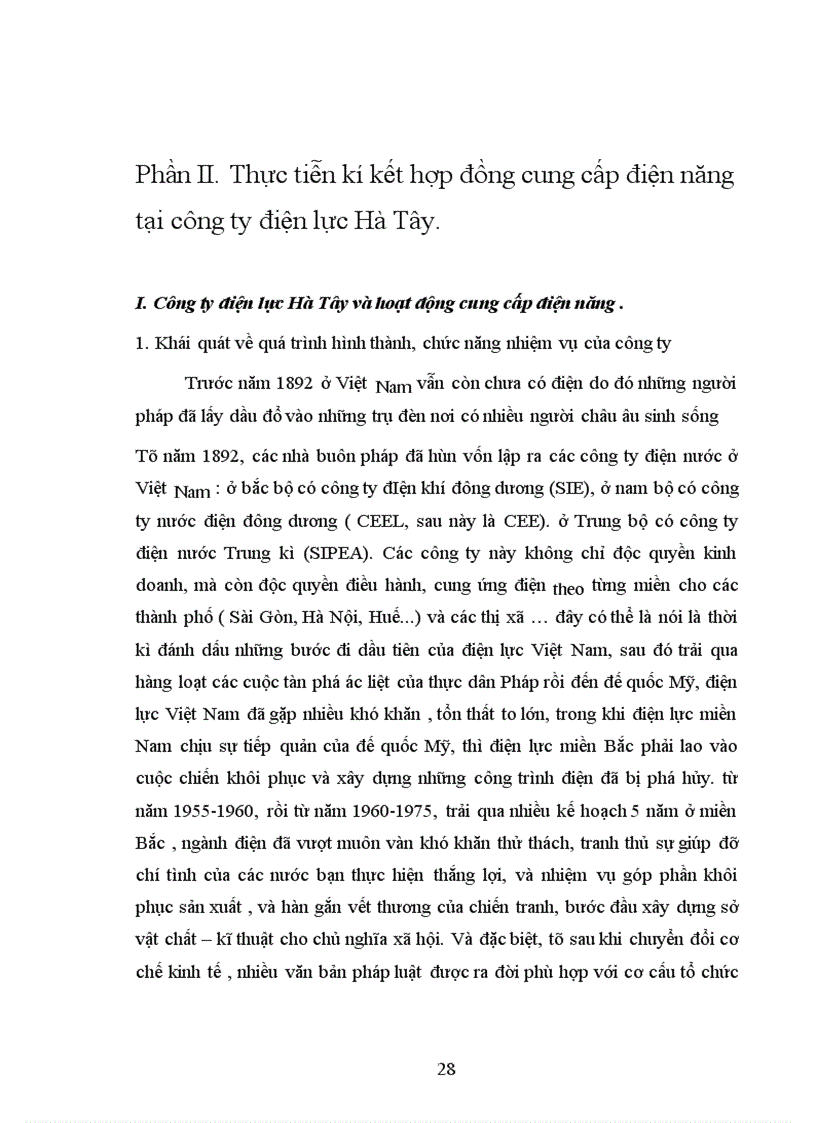 image for page Thực tiễn kí kết về hợp đồng cung cấp điện năng tại công ty điện lực Hà Tây