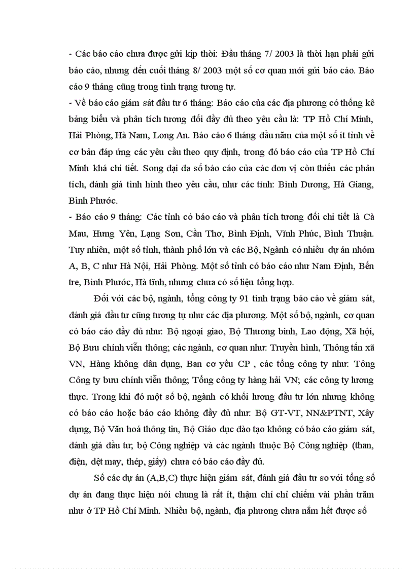 image for page Thực trạng công tác giám sát, đánh giá đầu tư đối với các dự án đầu tư tại vụ thẩm định và giám sát đầu tư.