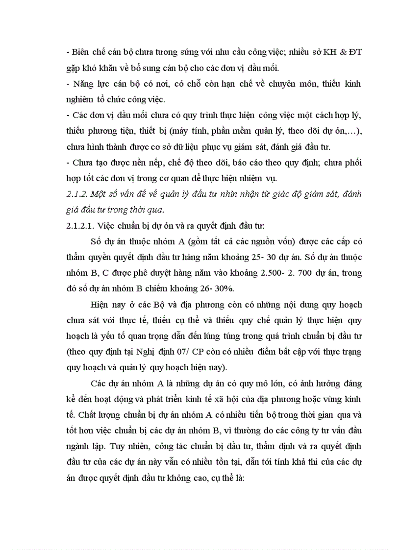 image for page Thực trạng công tác giám sát, đánh giá đầu tư đối với các dự án đầu tư tại vụ thẩm định và giám sát đầu tư.