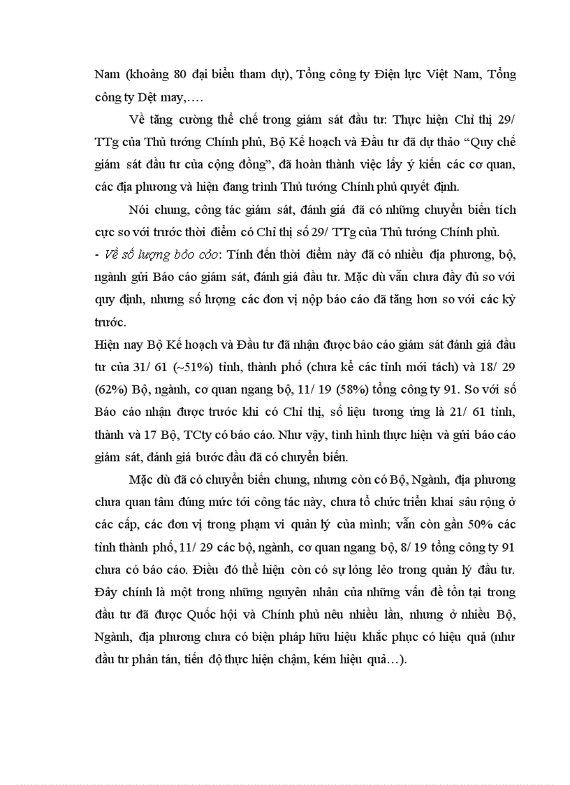 image for page Thực trạng công tác giám sát, đánh giá đầu tư đối với các dự án đầu tư tại vụ thẩm định và giám sát đầu tư.