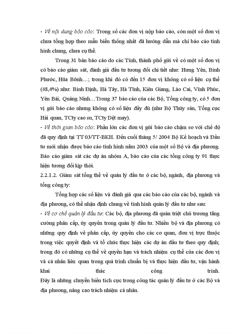 image for page Thực trạng công tác giám sát, đánh giá đầu tư đối với các dự án đầu tư tại vụ thẩm định và giám sát đầu tư.
