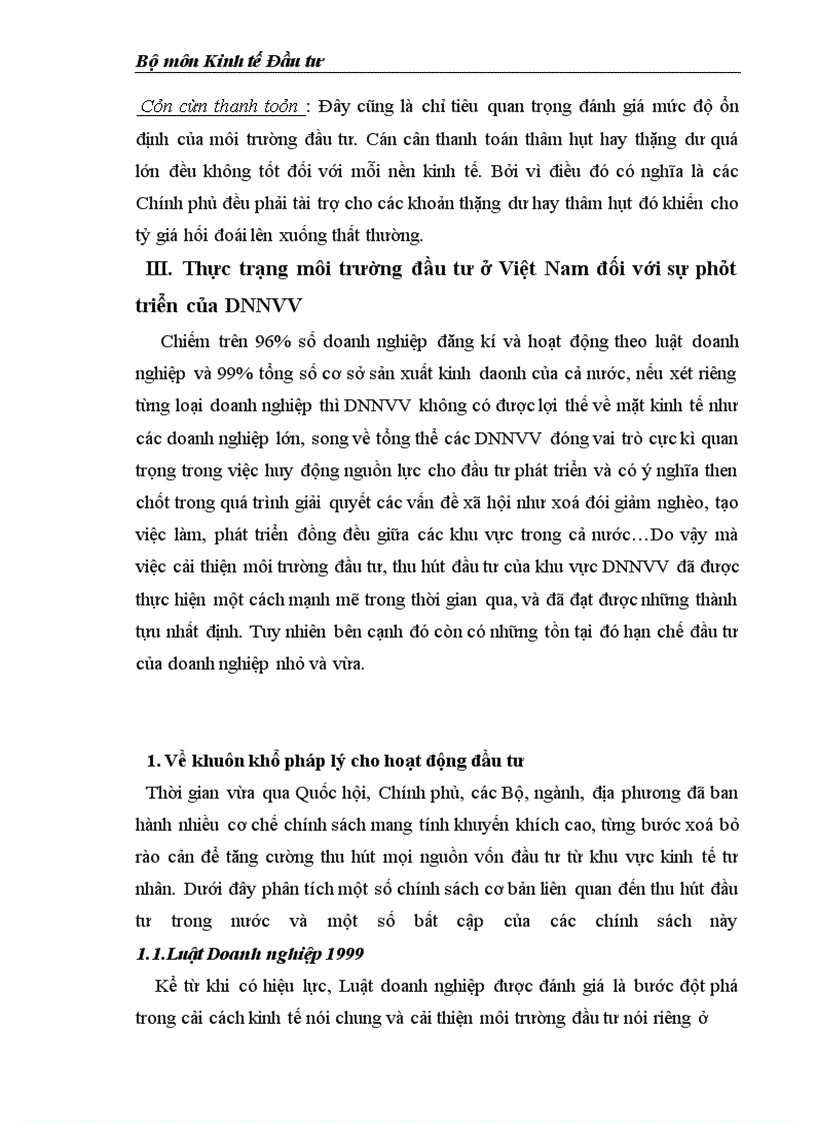 image for page Môi trường đầu tư với sự phát triển của DNNVV Việt Nam