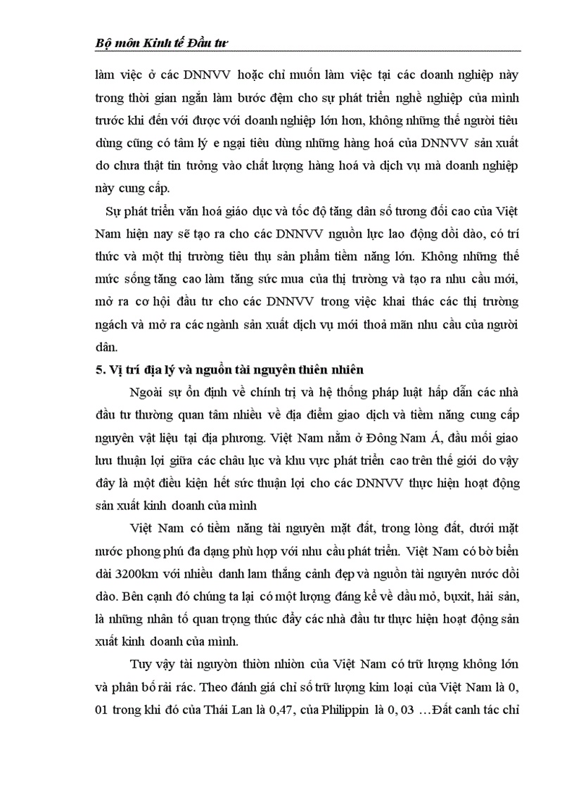 image for page Môi trường đầu tư với sự phát triển của DNNVV Việt Nam