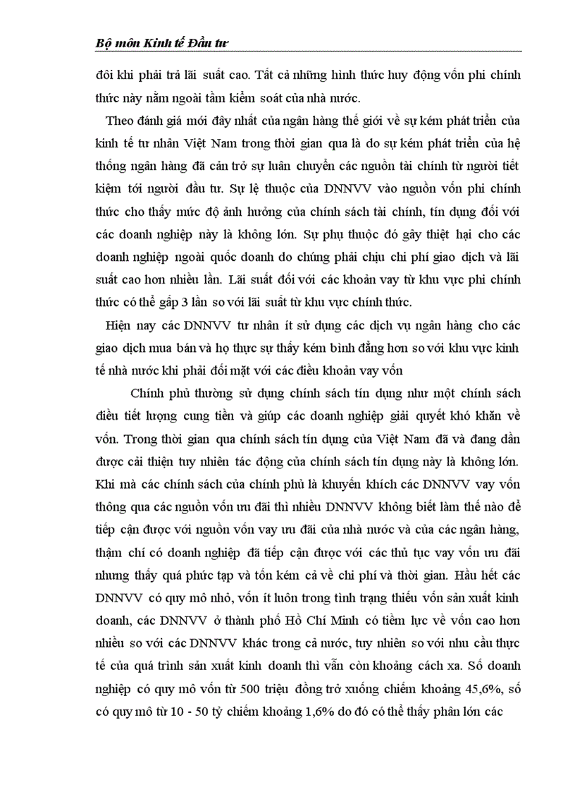 image for page Môi trường đầu tư với sự phát triển của DNNVV Việt Nam