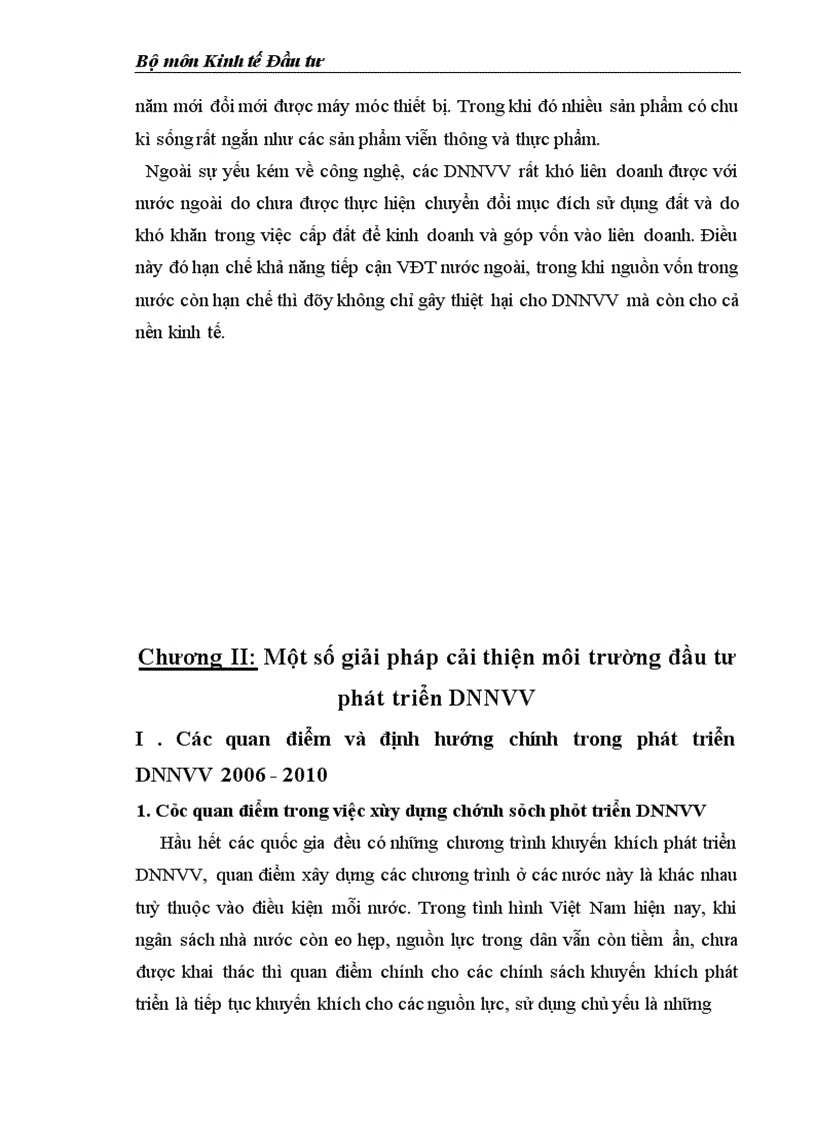 image for page Môi trường đầu tư với sự phát triển của DNNVV Việt Nam