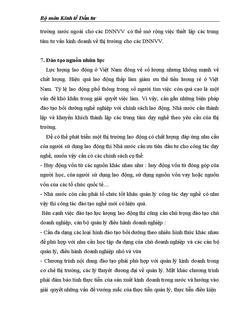 image for page Môi trường đầu tư với sự phát triển của DNNVV Việt Nam