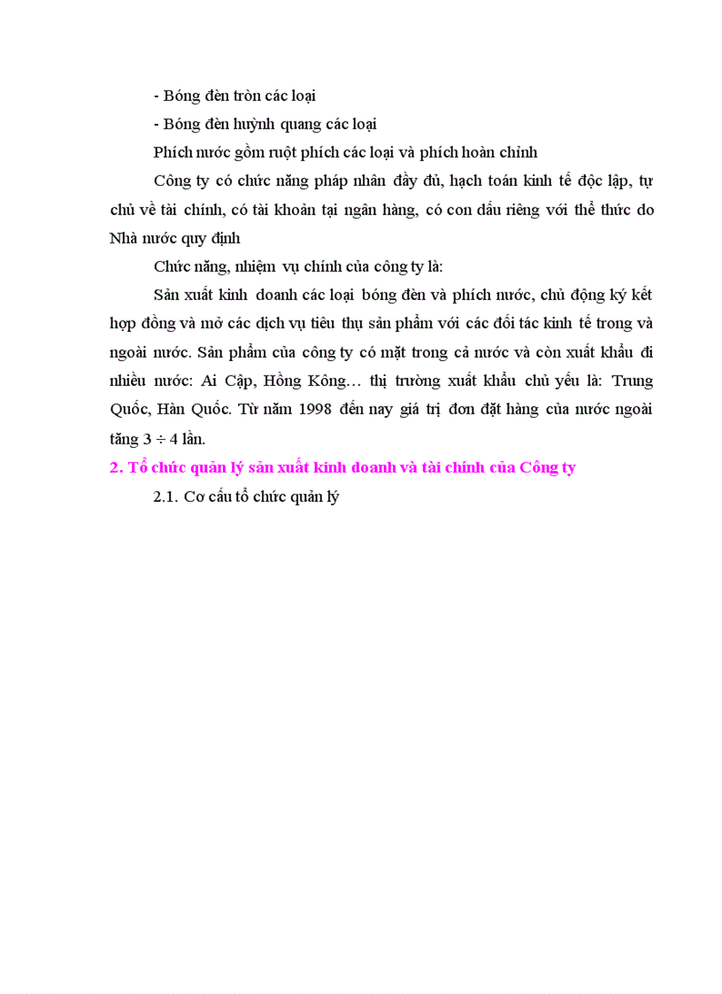 image for page Chi phí sản xuất và các giải pháp hạ thấp chi phí sản xuất kinh doanh tại Công ty Bóng đèn Phích nước Rạng Đông .