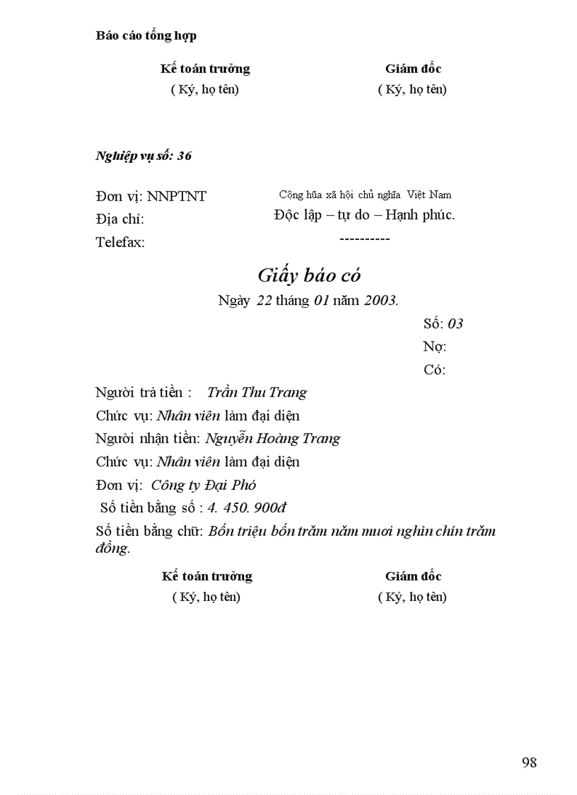 image for page Báo cáo tổng hợp tại Công ty Đại Phú