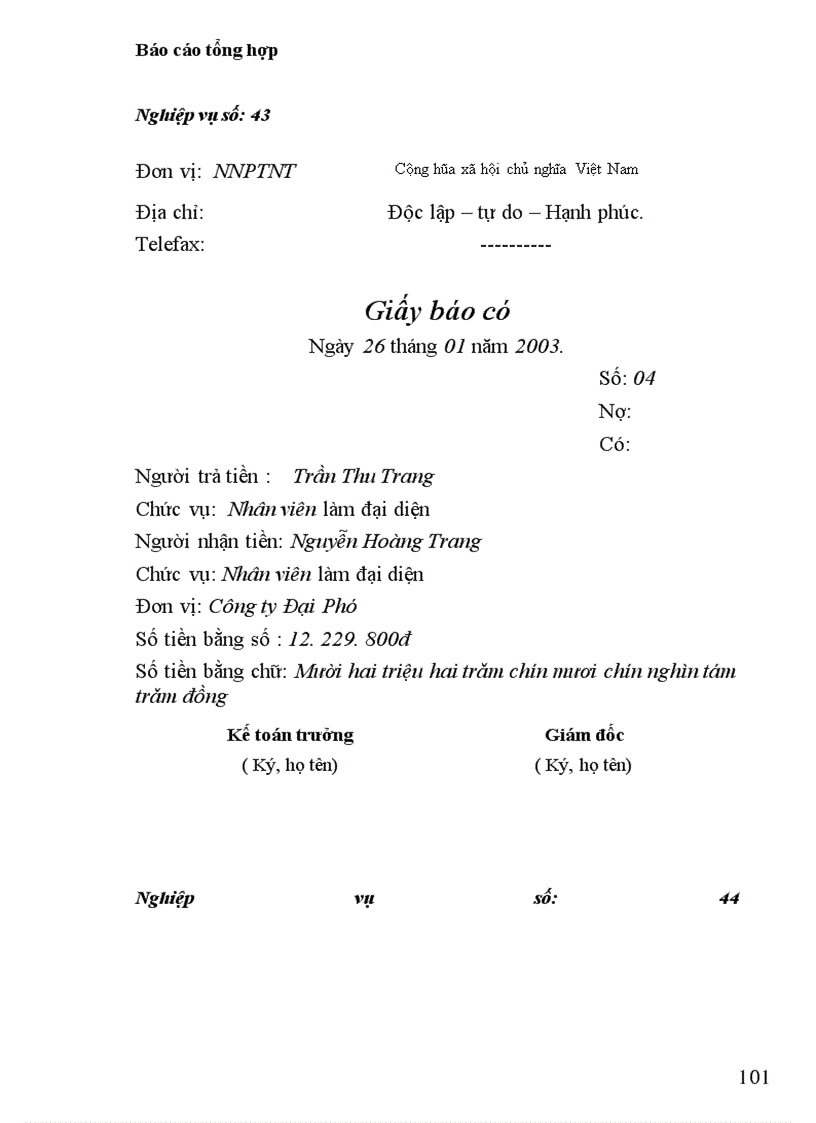 image for page Báo cáo tổng hợp tại Công ty Đại Phú