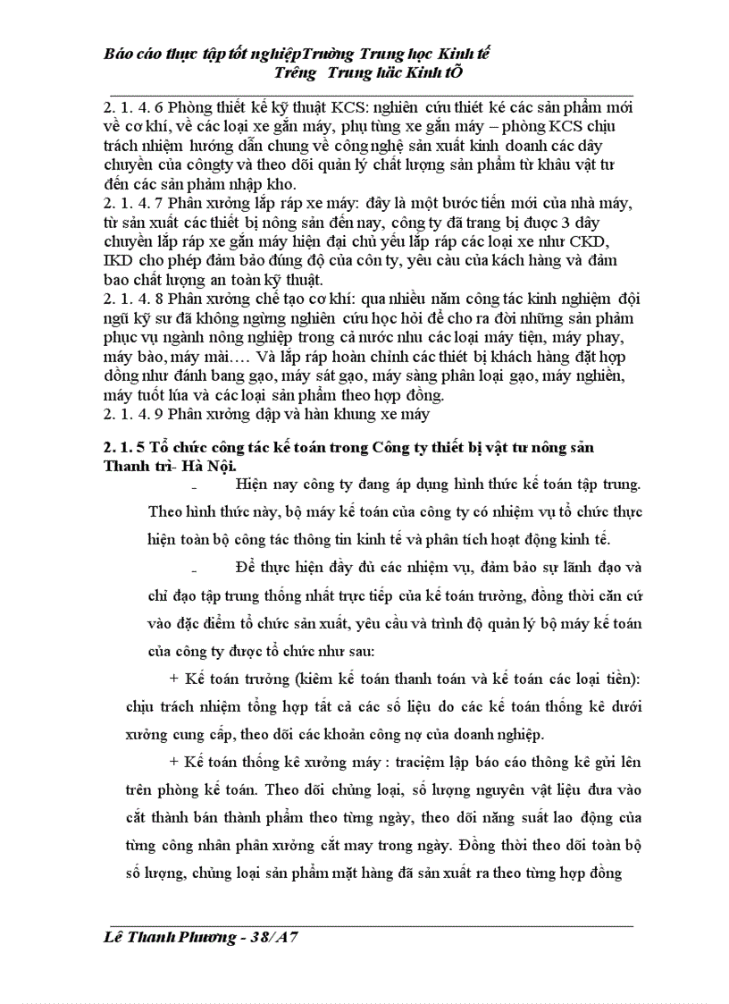 image for page Kề toán chi phí sản xuất và tính giá thành sản phẩm tại Công ty vật tư thiết bị nông sản Thanh Trì - Hà Nội