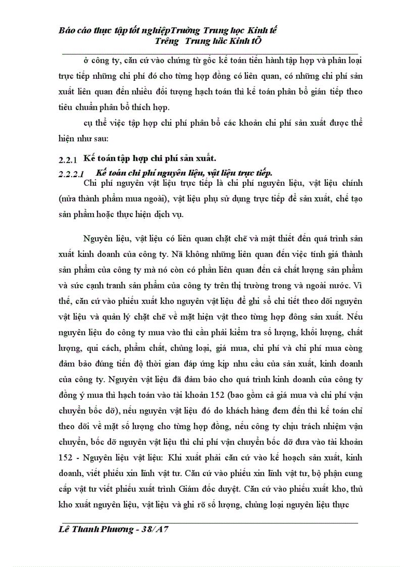 image for page Kề toán chi phí sản xuất và tính giá thành sản phẩm tại Công ty vật tư thiết bị nông sản Thanh Trì - Hà Nội