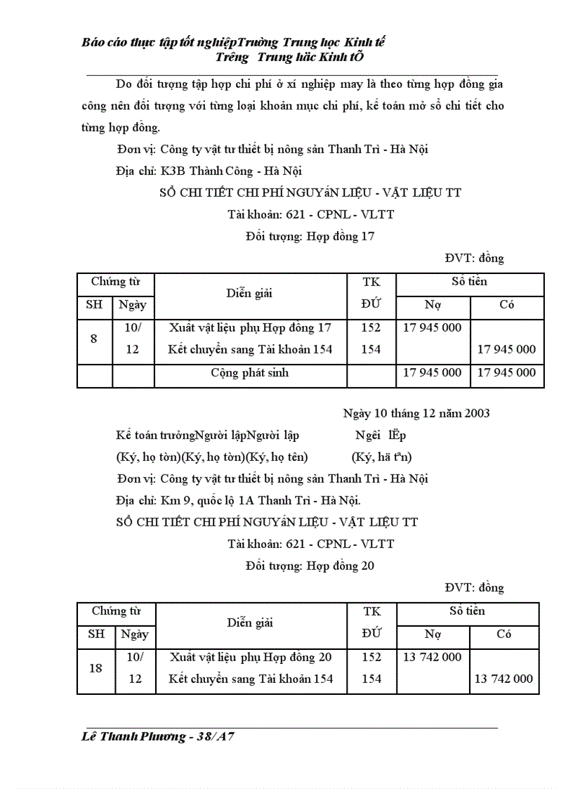 image for page Kề toán chi phí sản xuất và tính giá thành sản phẩm tại Công ty vật tư thiết bị nông sản Thanh Trì - Hà Nội