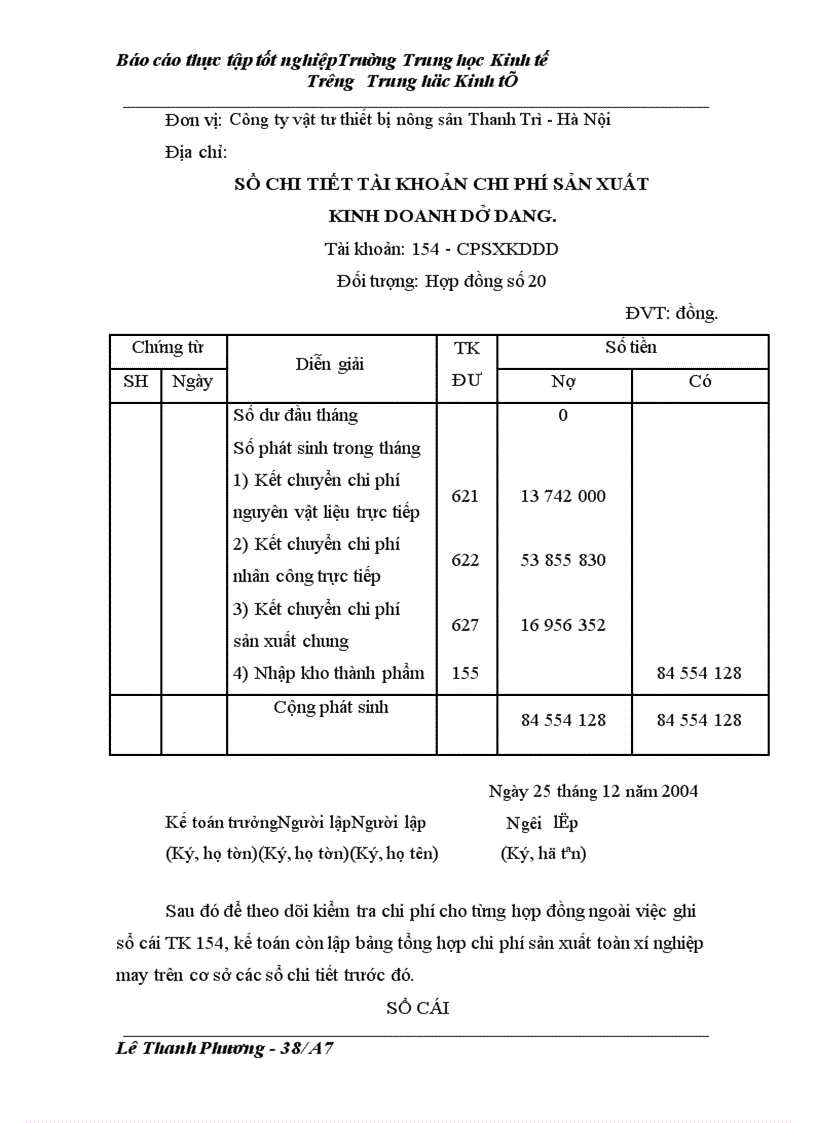 image for page Kề toán chi phí sản xuất và tính giá thành sản phẩm tại Công ty vật tư thiết bị nông sản Thanh Trì - Hà Nội