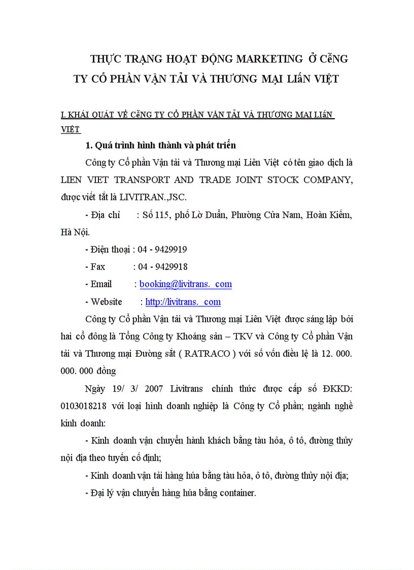 image for page Giải pháp marketing nhằm thu hút khách hàng tại Công ty Cổ phần Vận tải và Thương mại Liên Việt