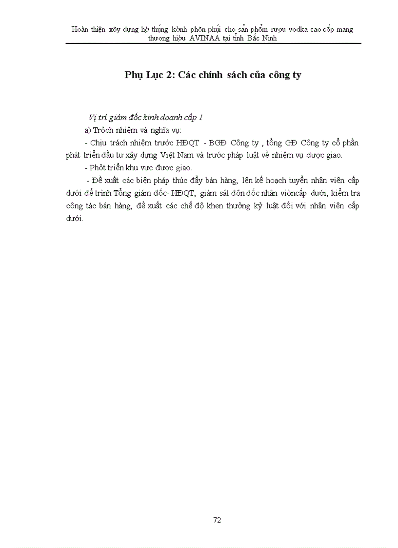 image for page Hoàn thiện xây dựng hệ thống kênh phân phối cho sản phẩm rượu vodka cao cấp mang thương hiệu avinaa tại tỉnh bắc ninh