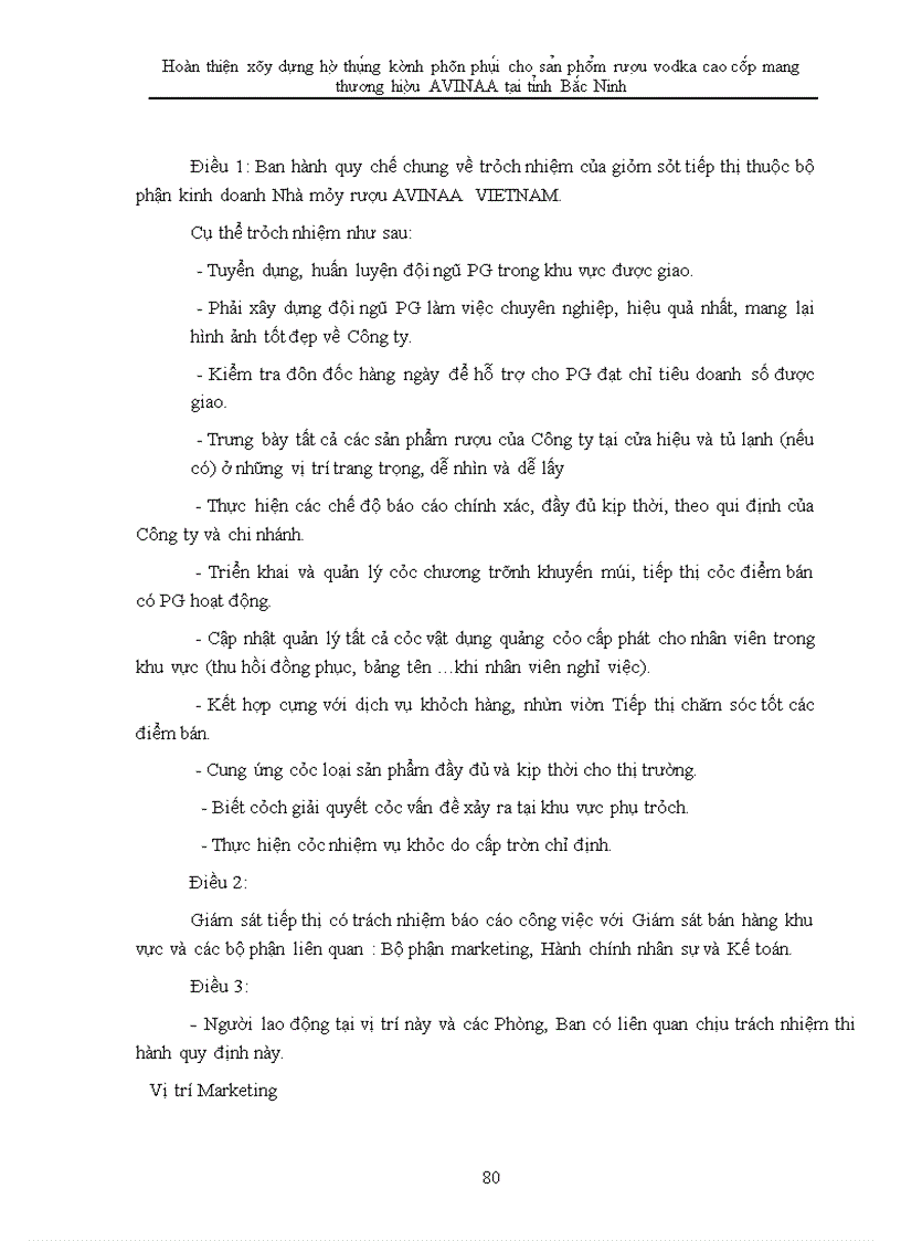 image for page Hoàn thiện xây dựng hệ thống kênh phân phối cho sản phẩm rượu vodka cao cấp mang thương hiệu avinaa tại tỉnh bắc ninh