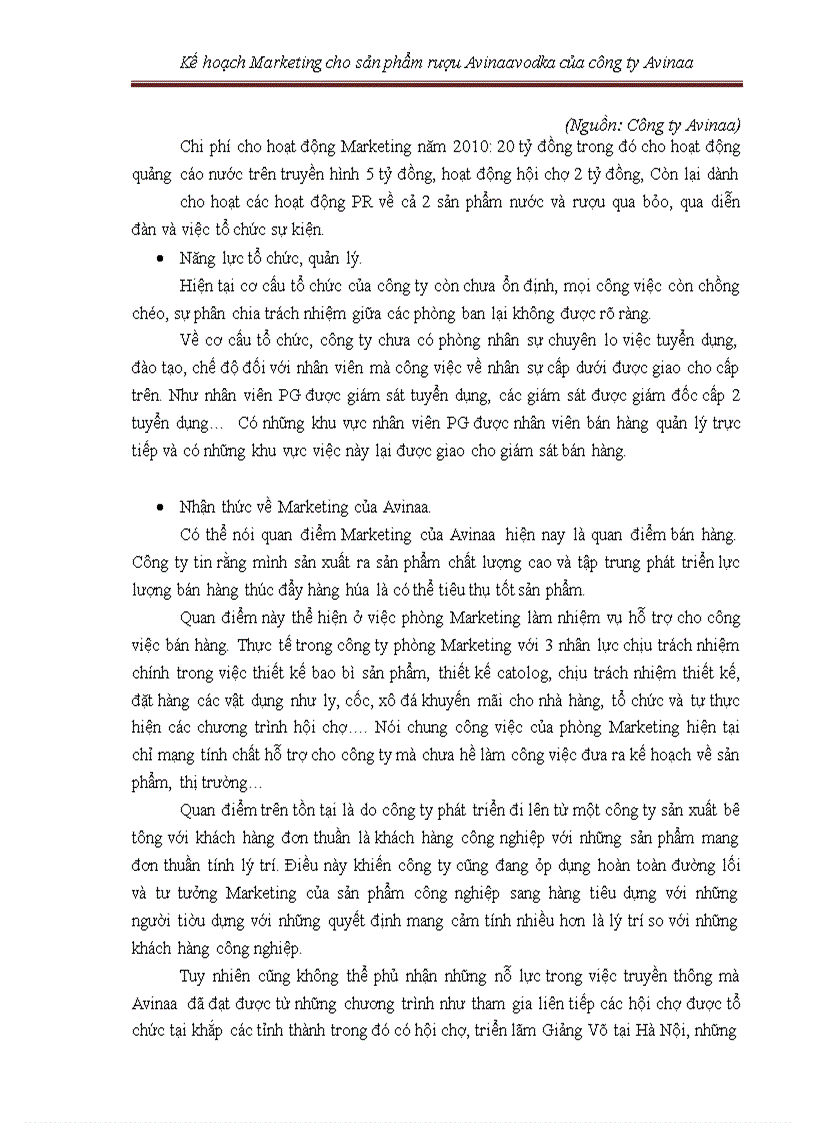 image for page Kế hoạch marketing cho sản phẩm rượu avinaaavodka của công ty avinaa hà nội – 05