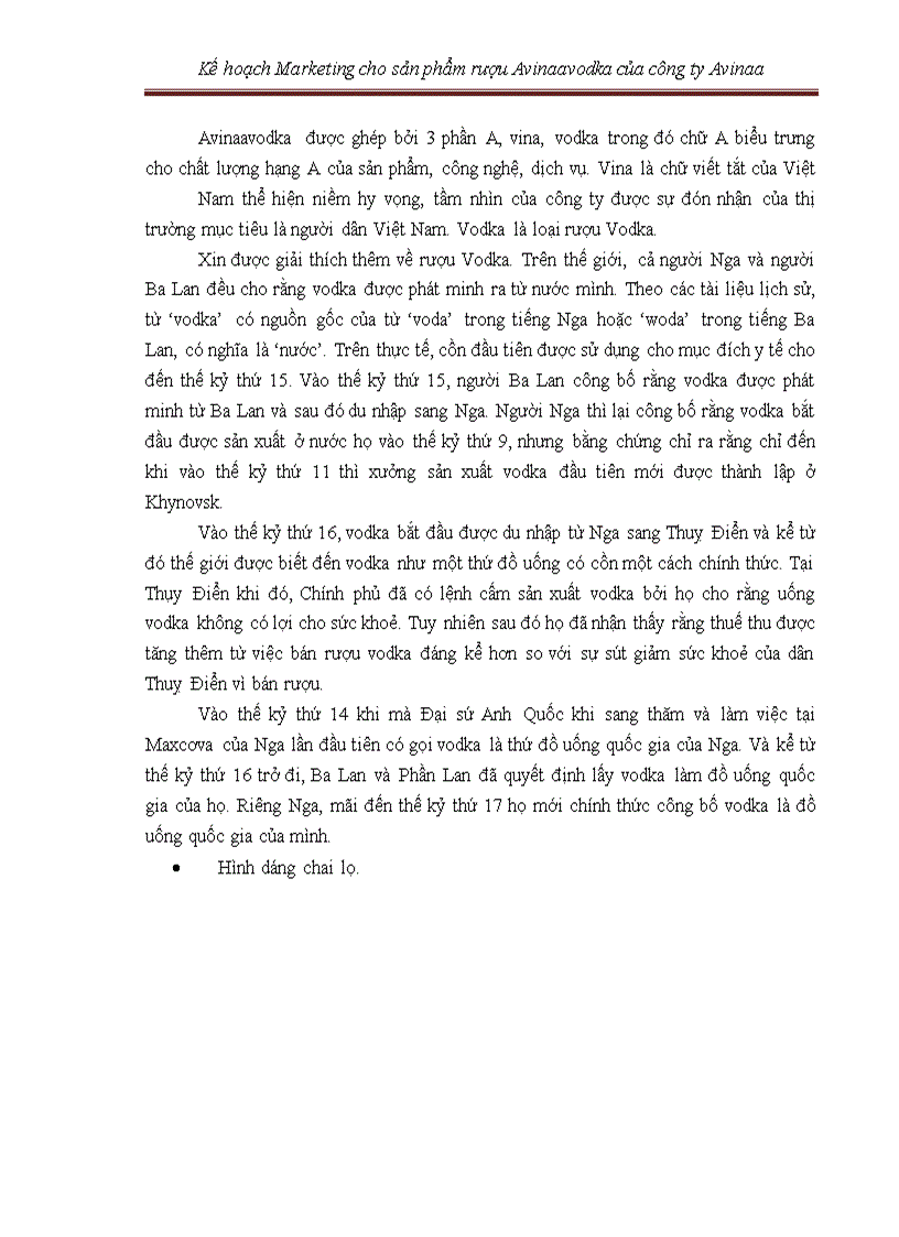 image for page Kế hoạch marketing cho sản phẩm rượu avinaaavodka của công ty avinaa hà nội – 05
