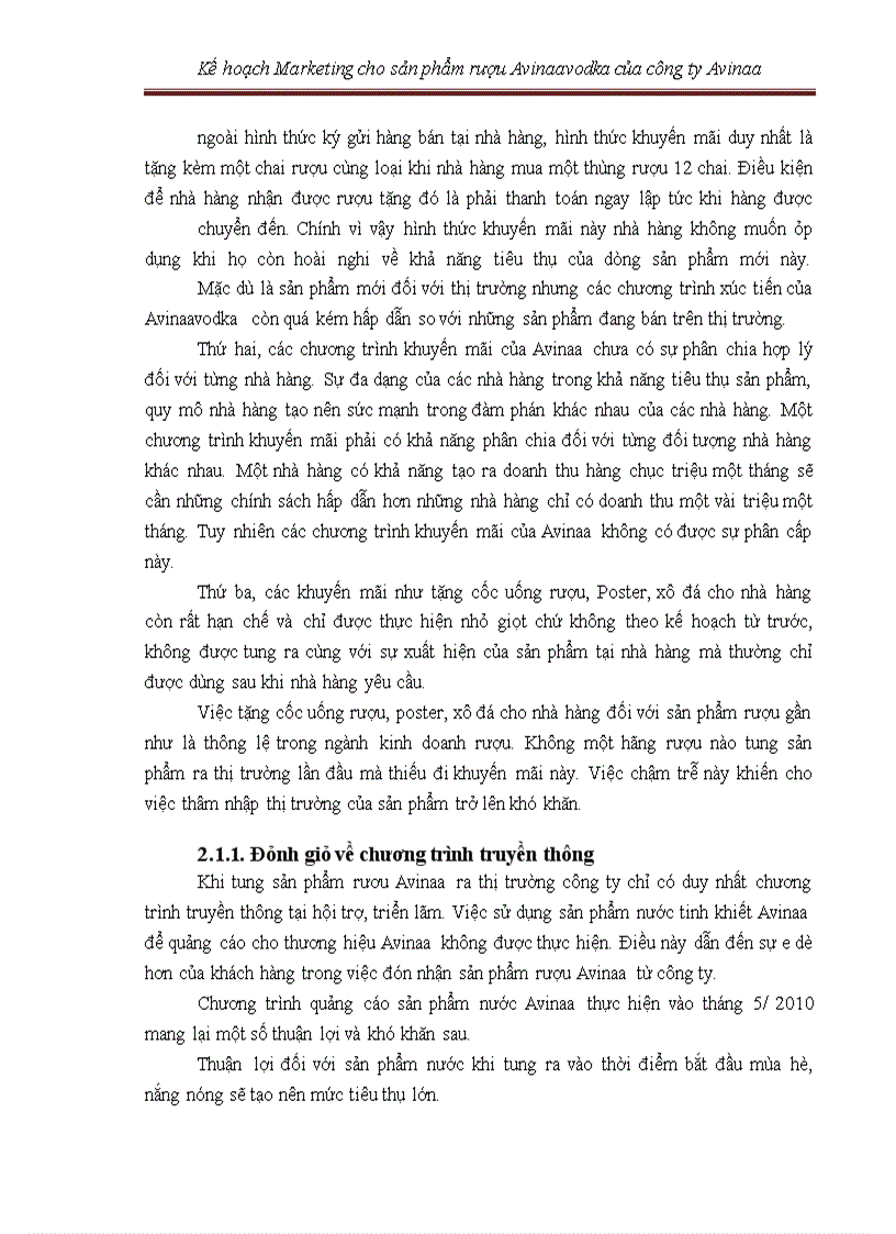 image for page Kế hoạch marketing cho sản phẩm rượu avinaaavodka của công ty avinaa hà nội – 05