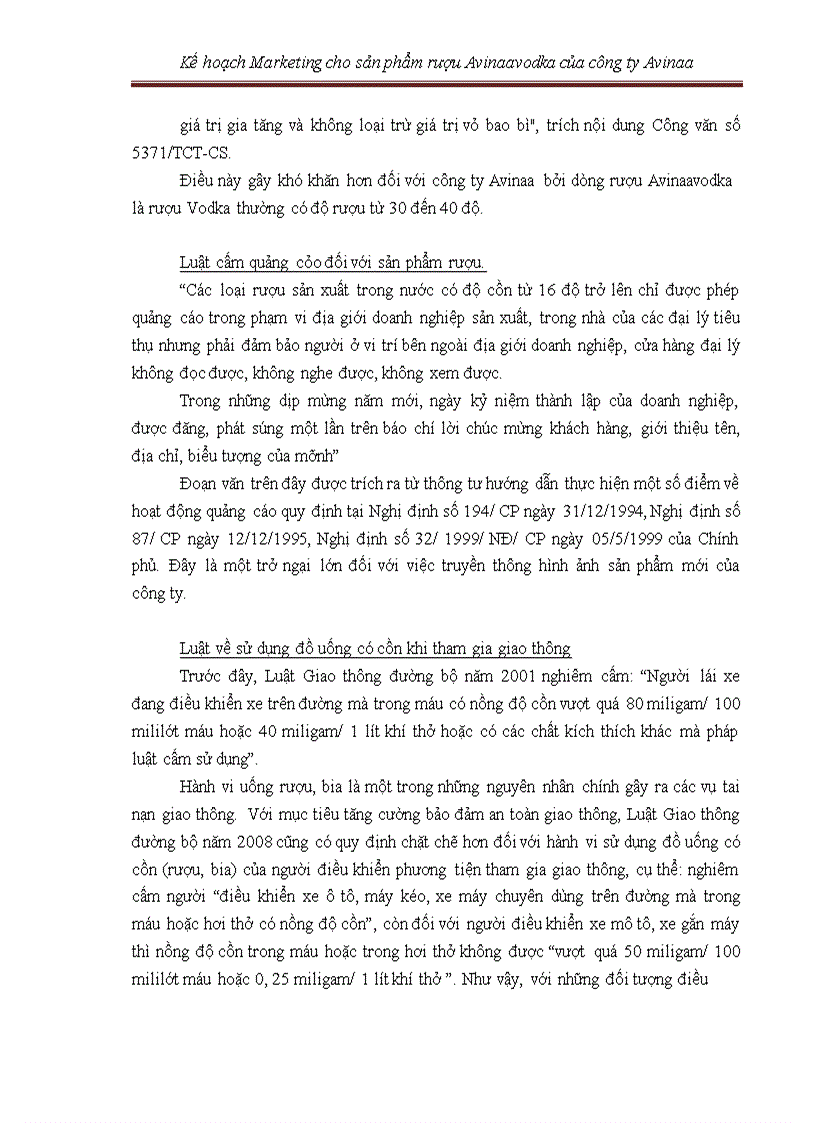 image for page Kế hoạch marketing cho sản phẩm rượu avinaaavodka của công ty avinaa hà nội – 05