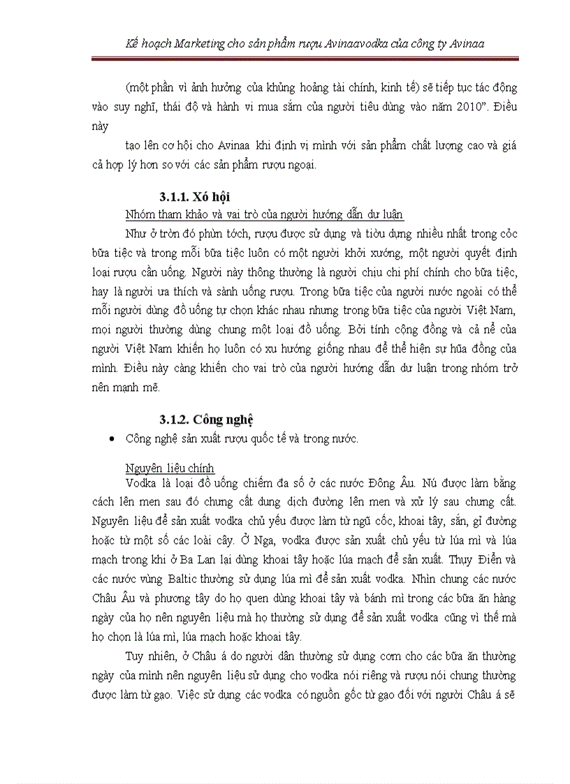 image for page Kế hoạch marketing cho sản phẩm rượu avinaaavodka của công ty avinaa hà nội – 05