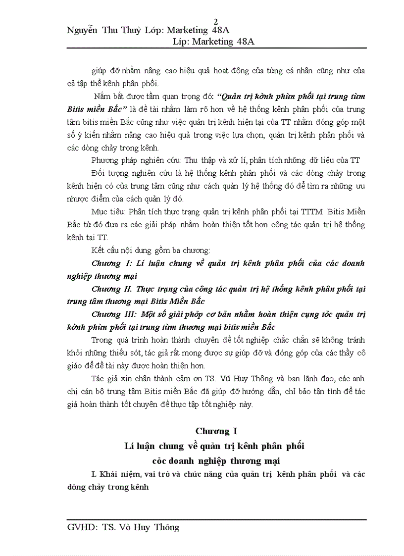 image for page Quản trị kênh phân phối tại trung tâm Bitis miền Bắc