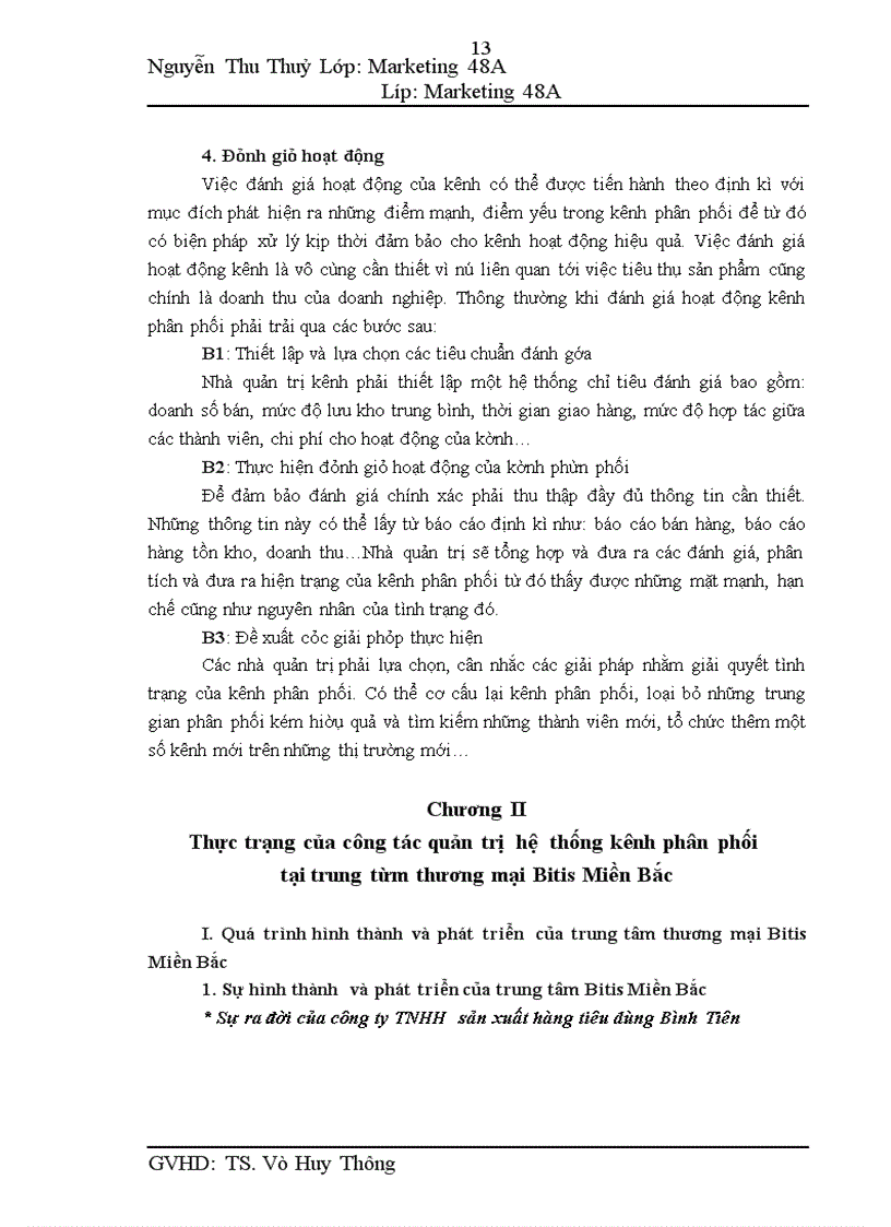 image for page Quản trị kênh phân phối tại trung tâm Bitis miền Bắc