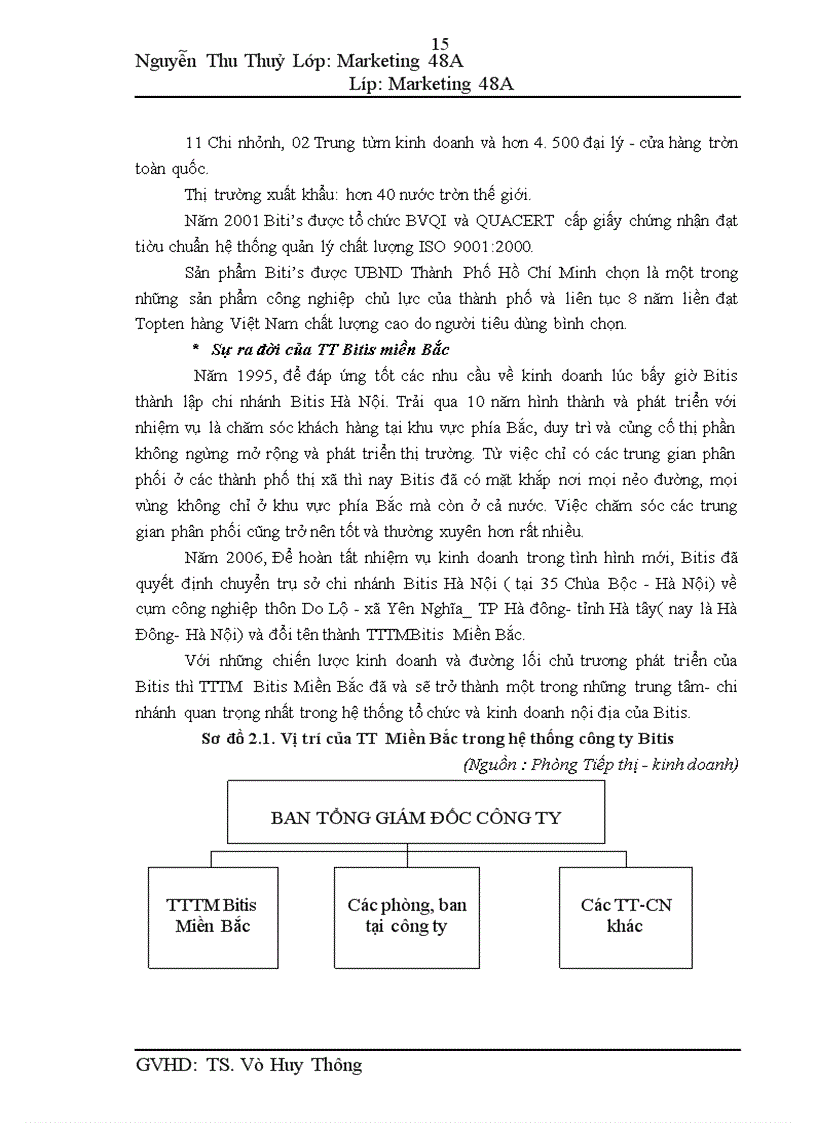 image for page Quản trị kênh phân phối tại trung tâm Bitis miền Bắc