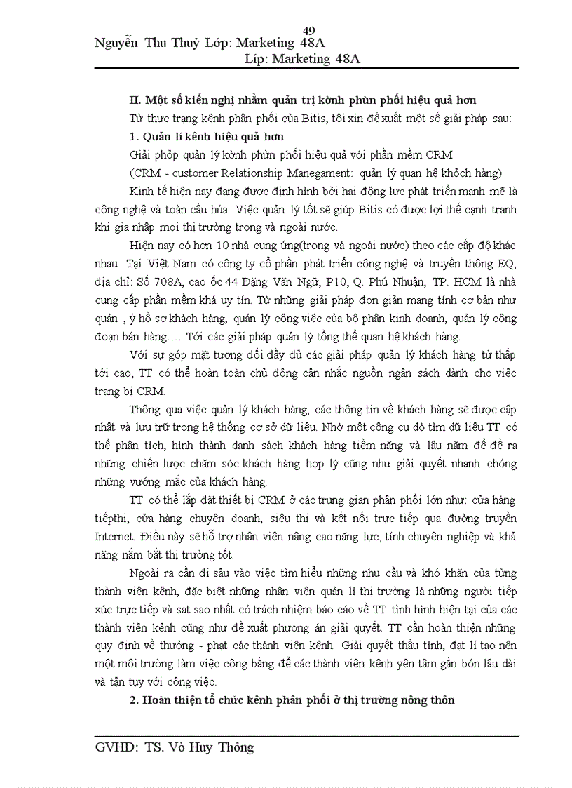 image for page Quản trị kênh phân phối tại trung tâm Bitis miền Bắc