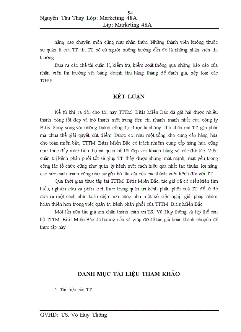 image for page Quản trị kênh phân phối tại trung tâm Bitis miền Bắc