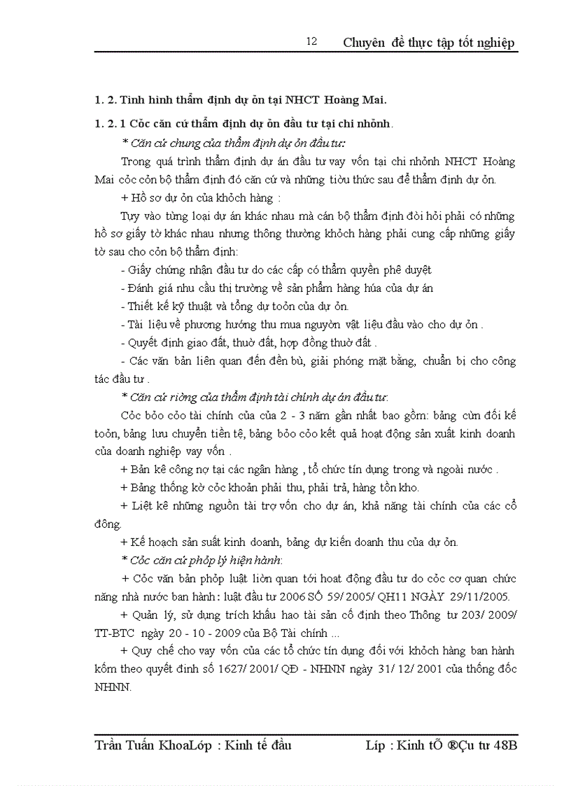 image for page Nâng cao chất lượng thẩm định tài chính dự án tại Ngân hàng Công thương Hoàng Mai