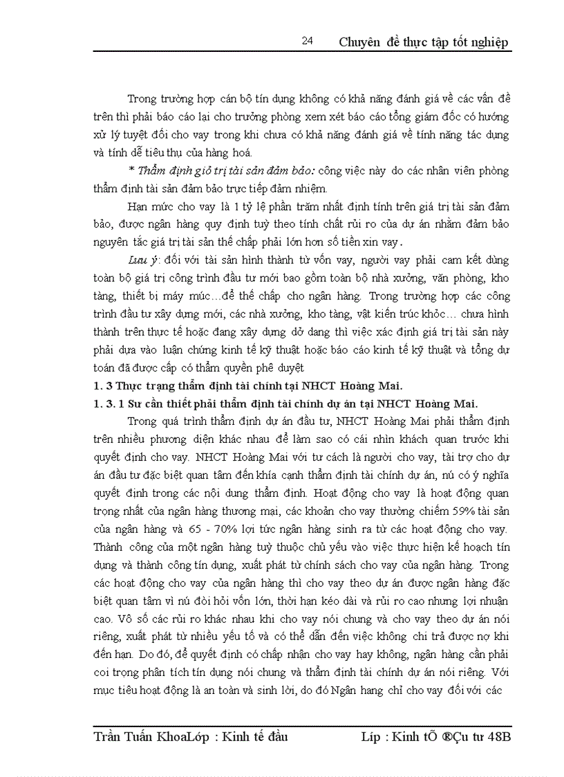image for page Nâng cao chất lượng thẩm định tài chính dự án tại Ngân hàng Công thương Hoàng Mai