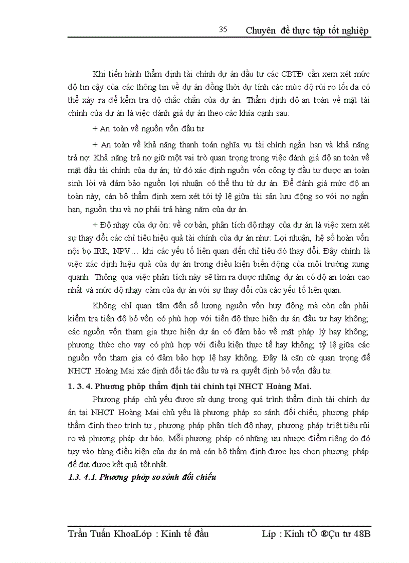 image for page Nâng cao chất lượng thẩm định tài chính dự án tại Ngân hàng Công thương Hoàng Mai