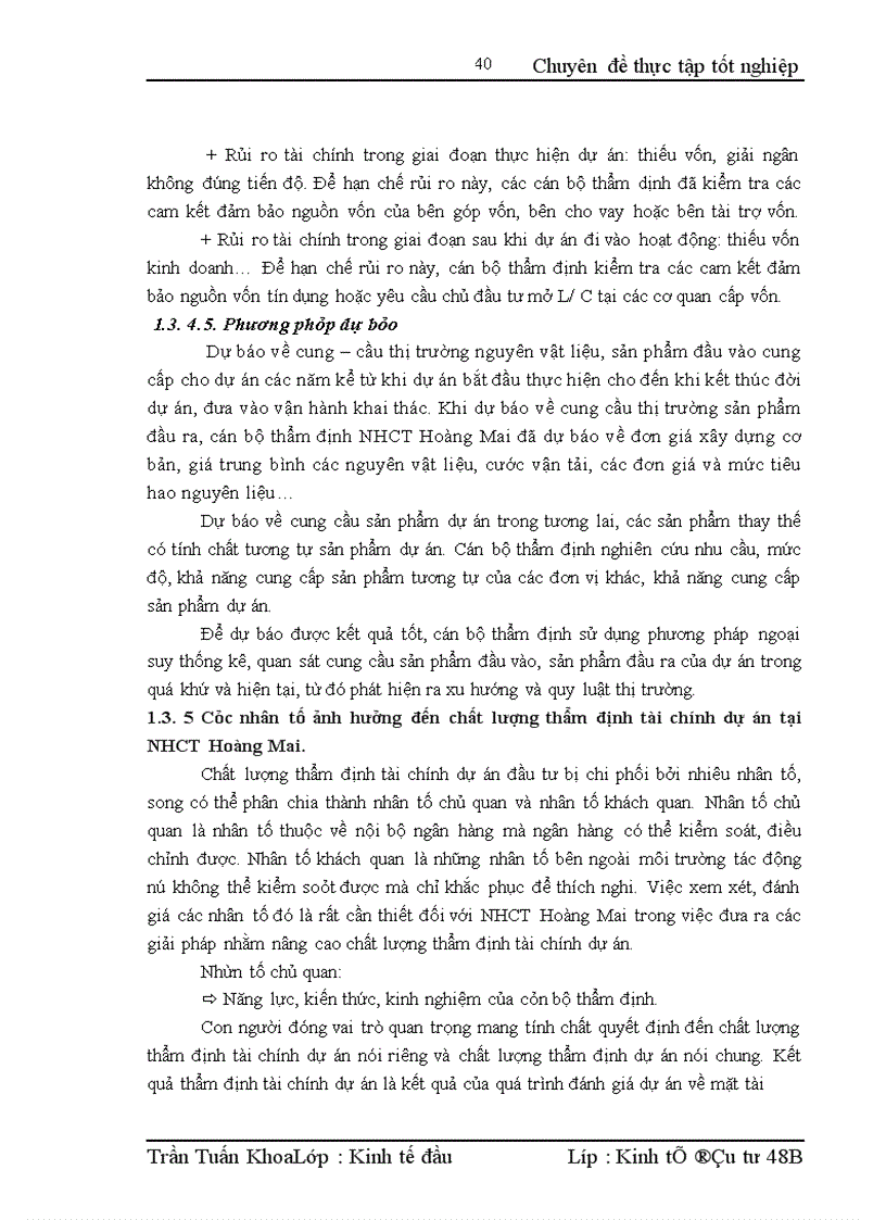 image for page Nâng cao chất lượng thẩm định tài chính dự án tại Ngân hàng Công thương Hoàng Mai