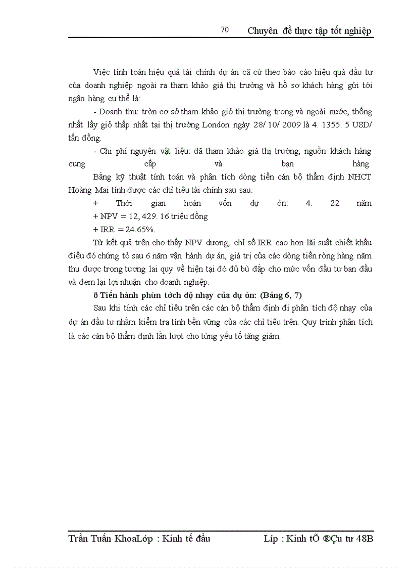 image for page Nâng cao chất lượng thẩm định tài chính dự án tại Ngân hàng Công thương Hoàng Mai