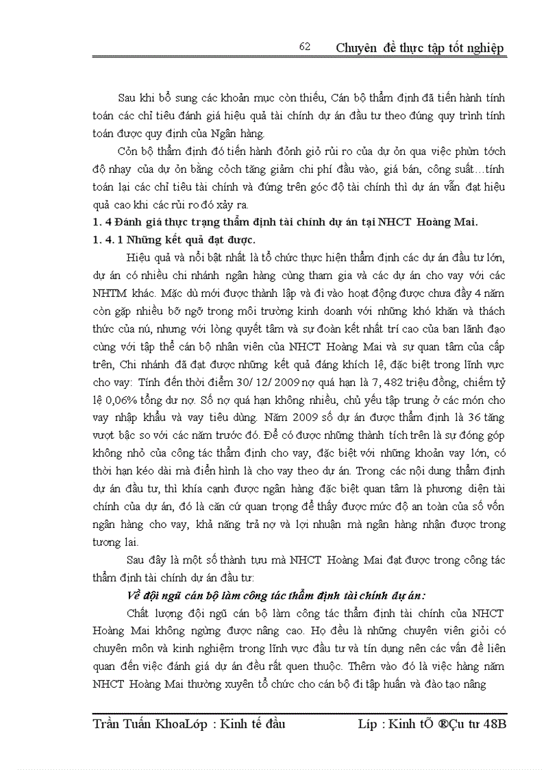 image for page Nâng cao chất lượng thẩm định tài chính dự án tại Ngân hàng Công thương Hoàng Mai
