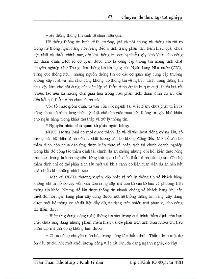 image for page Nâng cao chất lượng thẩm định tài chính dự án tại Ngân hàng Công thương Hoàng Mai