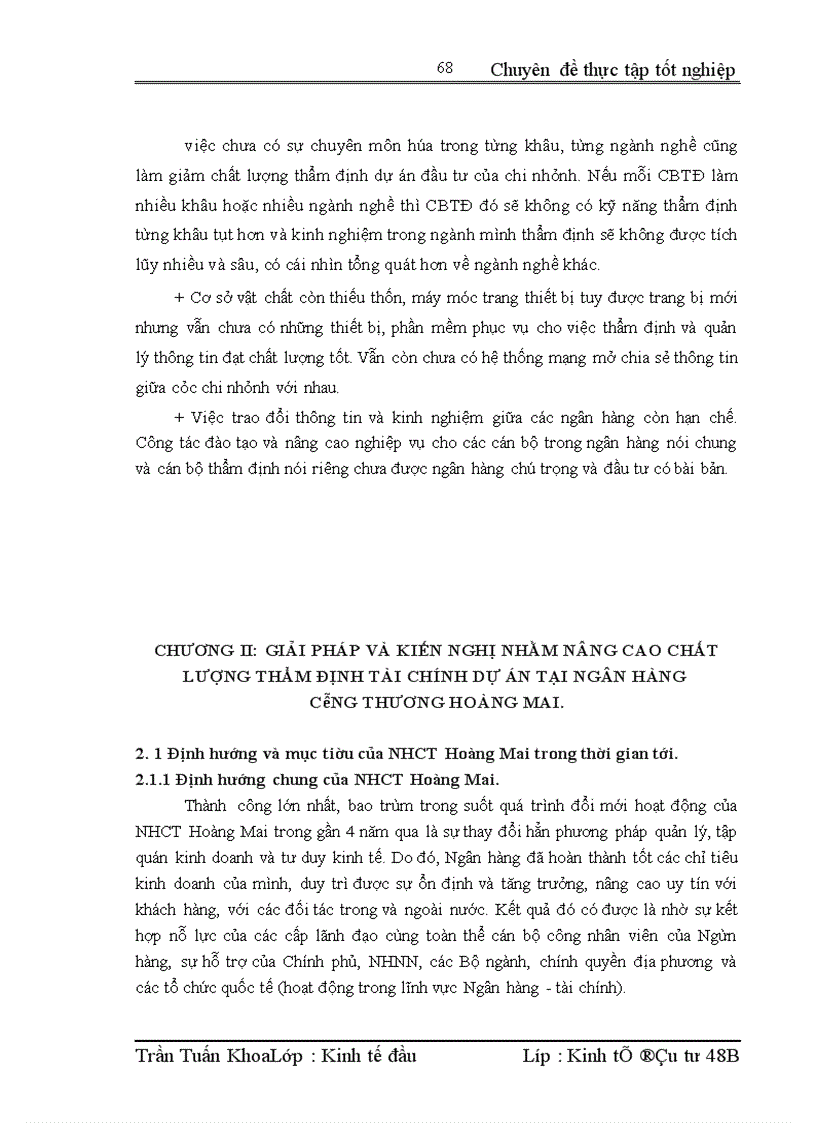 image for page Nâng cao chất lượng thẩm định tài chính dự án tại Ngân hàng Công thương Hoàng Mai