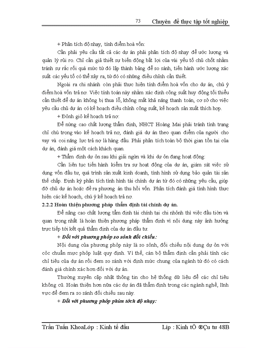 image for page Nâng cao chất lượng thẩm định tài chính dự án tại Ngân hàng Công thương Hoàng Mai