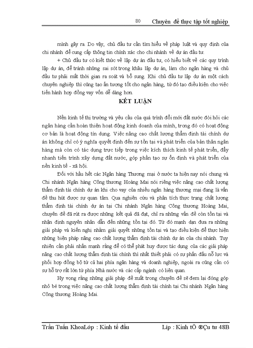 image for page Nâng cao chất lượng thẩm định tài chính dự án tại Ngân hàng Công thương Hoàng Mai