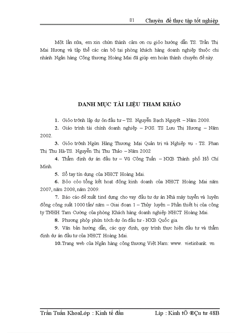 image for page Nâng cao chất lượng thẩm định tài chính dự án tại Ngân hàng Công thương Hoàng Mai