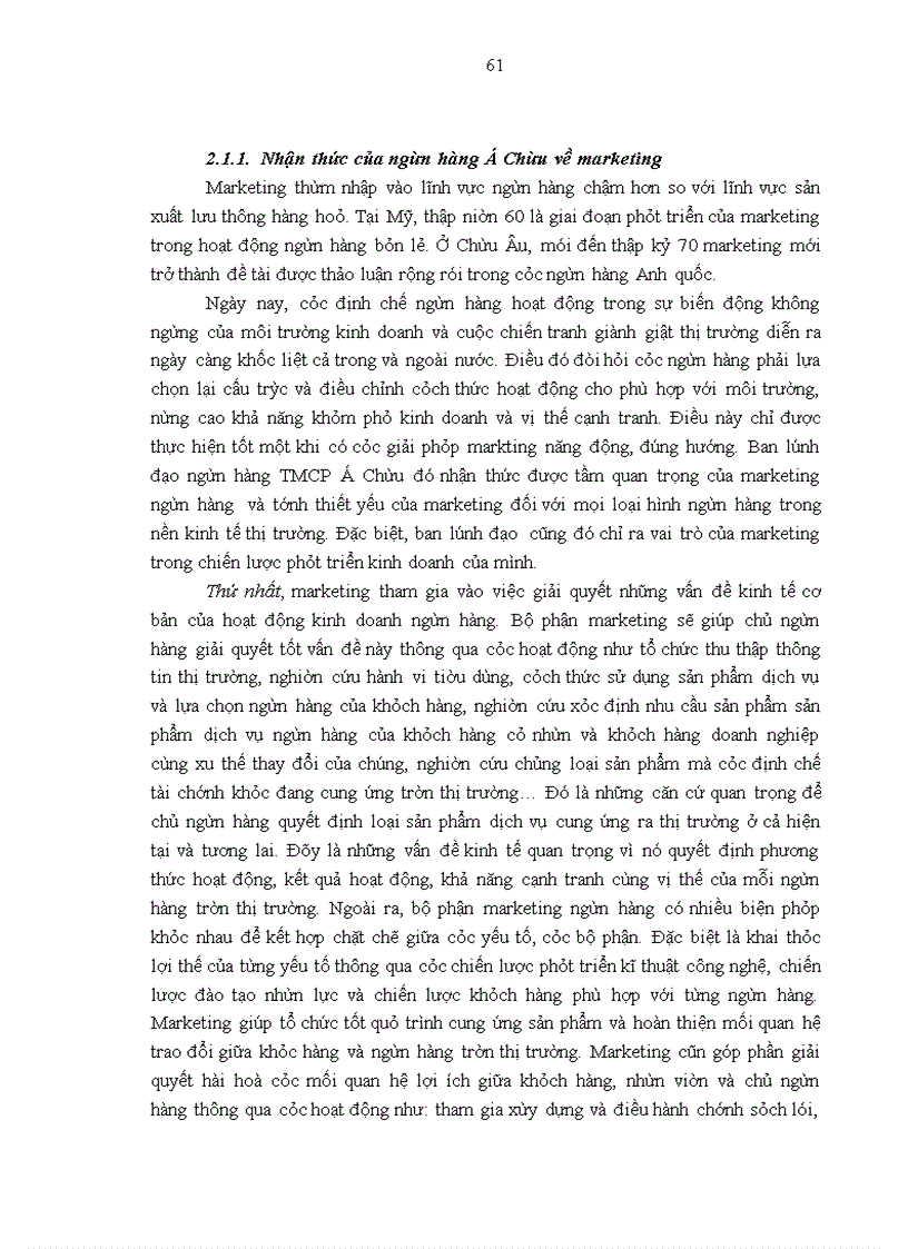 image for page Thực trạng và các giải pháp marketing nhằm phát triển khách hàng cá nhân của ngân hàng Á Châu (ACB)