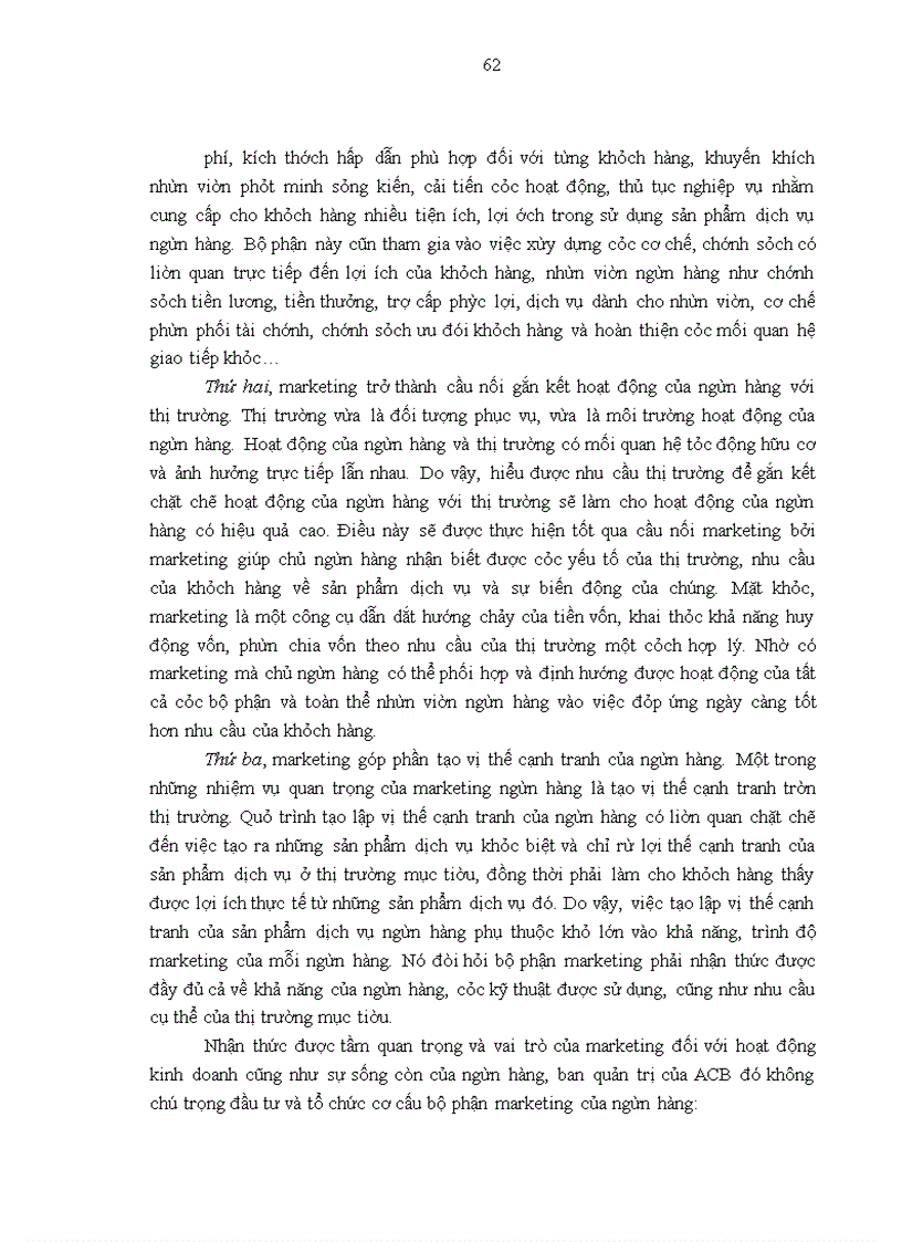 image for page Thực trạng và các giải pháp marketing nhằm phát triển khách hàng cá nhân của ngân hàng Á Châu (ACB)