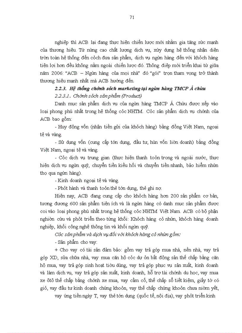 image for page Thực trạng và các giải pháp marketing nhằm phát triển khách hàng cá nhân của ngân hàng Á Châu (ACB)