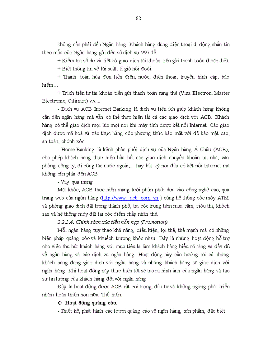 image for page Thực trạng và các giải pháp marketing nhằm phát triển khách hàng cá nhân của ngân hàng Á Châu (ACB)
